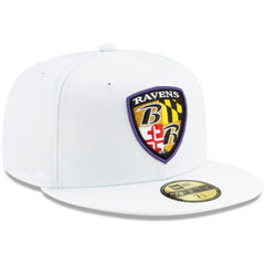 Shield Omaha 59FIFTY Fitted Hat - Baltimore Ravens Hats