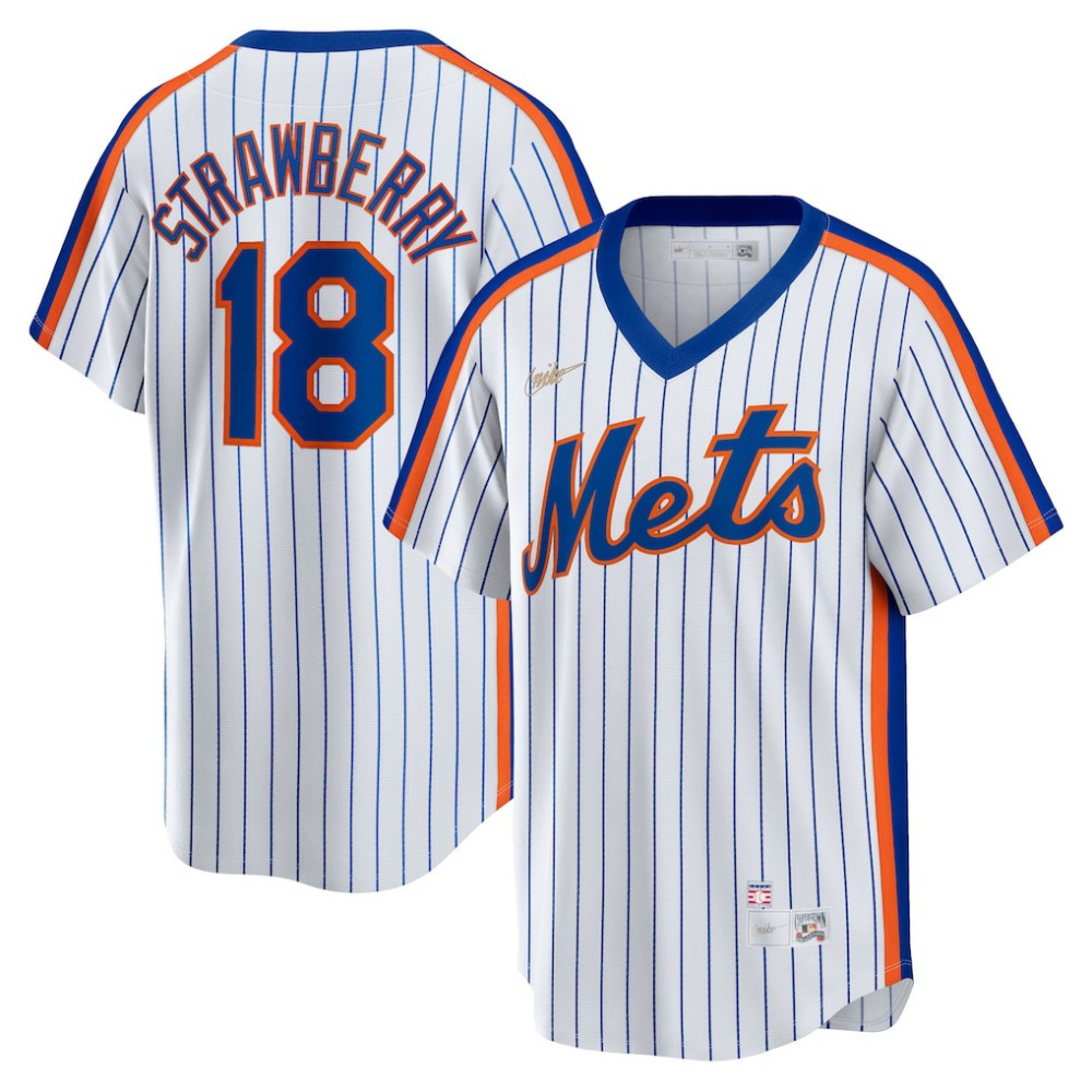 White Darryl Strawberry New York Mets Nike Home Cooperstown Collection Player Jersey