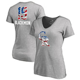 Heathered Gray Charlie Blackmon Colorado Rockies Women's Banner Wave Name & Number V-Neck T-Shirt