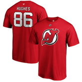 NHL Jack Hughes New Jersey Devils Fanatics Authentic Stack Player Name & Number T-Shirt