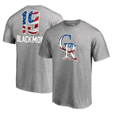 Heathered Gray Charlie Blackmon Colorado Rockies Banner Wave Name & Number T-Shirt