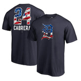 Navy Miguel Cabrera Detroit Tigers Banner Wave Name & Number T-Shirt