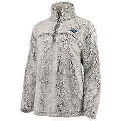 G-III 4Her by Carl Banks Women's Sherpa Quarter-Zip Pullover Jacket - Carolina Panthers Pullover