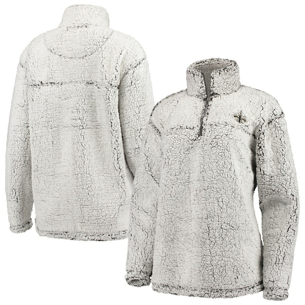 G-III 4Her by Carl Banks Women's Sherpa Quarter-Zip Pullover Jacket - New Orleans Saints Pullover