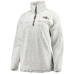 G-III 4Her by Carl Banks Women's Sherpa Quarter-Zip Pullover Jacket - Baltimore Ravens Pullover