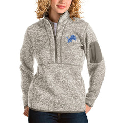 Antigua Women's Fortune Half-Zip Pullover Jacket - Detroit Lions Pullover