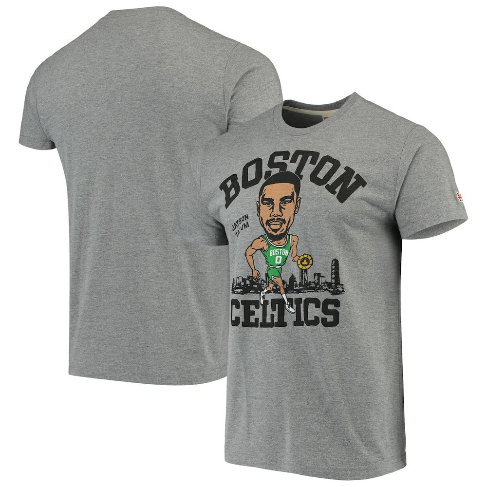 Jayson Tatum Boston Celtics Caricature Tri-Blend T-Shirt