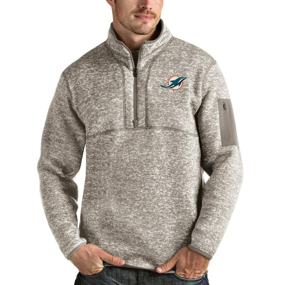 Antigua Fortune Quarter-Zip Pullover Jacket - Miami Dolphins Pullover