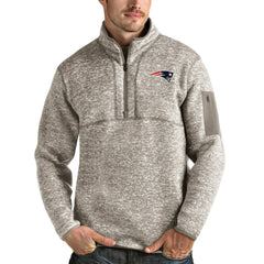 Antigua Fortune Quarter-Zip Pullover Jacket - New England Patriots Pullover