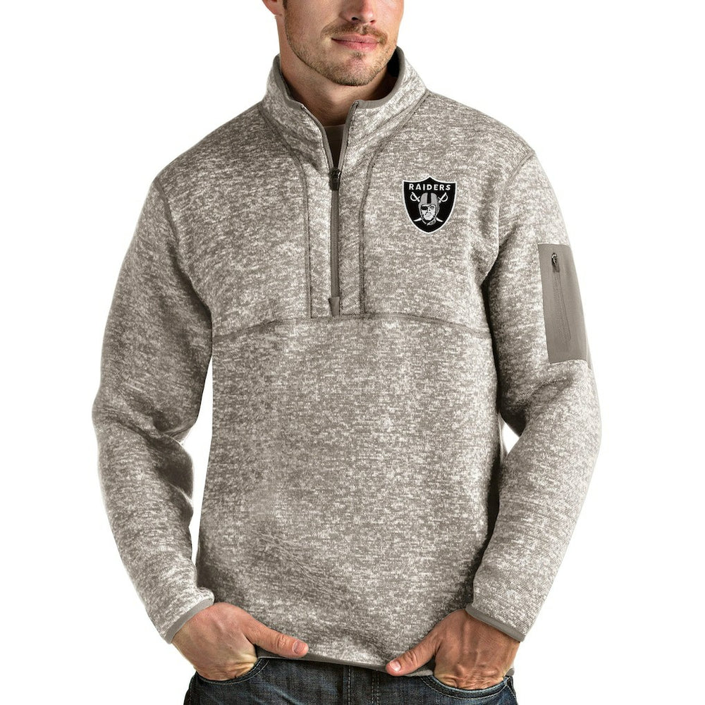 Antigua Fortune Quarter-Zip Pullover Jacket - Las Vegas Raiders Pullover