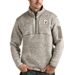 Antigua Fortune Quarter-Zip Pullover Jacket - Pittsburgh Steelers Pullover