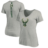 Giannis Antetokounmpo Milwaukee Bucks Women's Playmaker Name & Number V-Neck T-Shirt