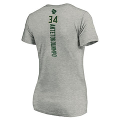 Giannis Antetokounmpo Milwaukee Bucks Women's Playmaker Name & Number V-Neck T-Shirt