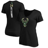 Giannis Antetokounmpo Milwaukee Bucks Women's Playmaker Name & Number V-Neck T-Shirt