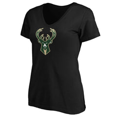 Giannis Antetokounmpo Milwaukee Bucks Women's Playmaker Name & Number V-Neck T-Shirt