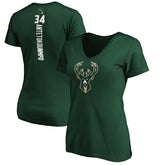 Giannis Antetokounmpo Milwaukee Bucks Women's Playmaker Name & Number V-Neck T-Shirt