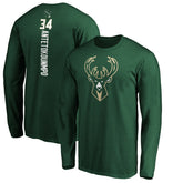 Giannis Antetokounmpo Milwaukee Bucks Playmaker Name & Number Long Sleeve T-Shirt