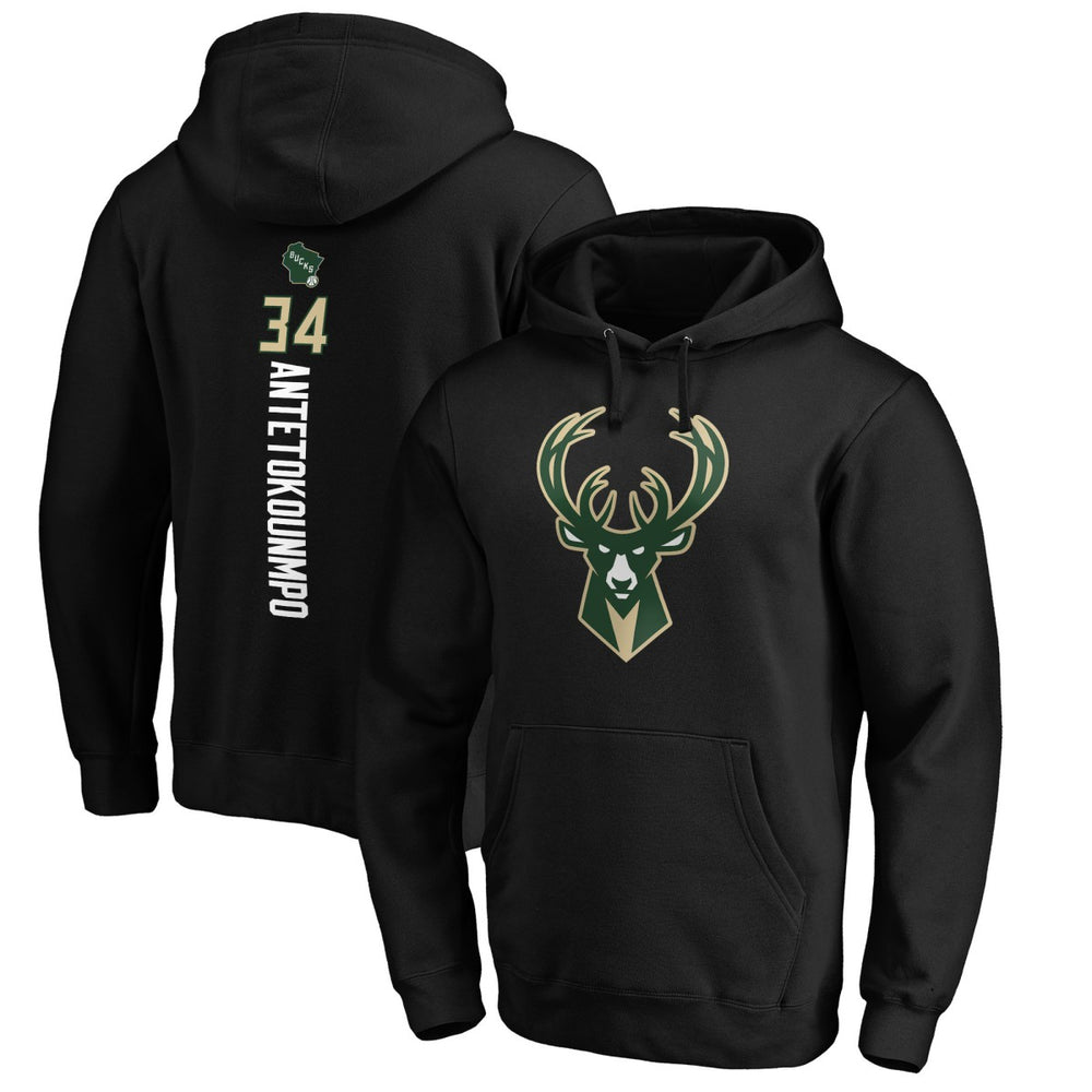 Giannis Antetokounmpo Milwaukee Bucks Playmaker Name & Number Pullover Hoodie