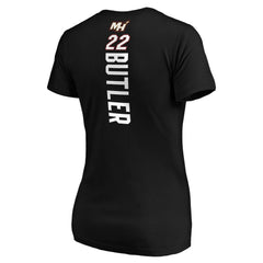 Fanatics Jimmy Butler Miami Heat Women's Playmaker Logo Name & Number V-Neck T-Shirt
