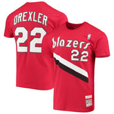 Mitchell & Ness Clyde Drexler Portland Trail Blazers Hardwood Classics Player Name & Number T-Shirt