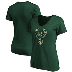 Fanatics Milwaukee Bucks Women's Primary Logo Team V-Neck T-Shirt
