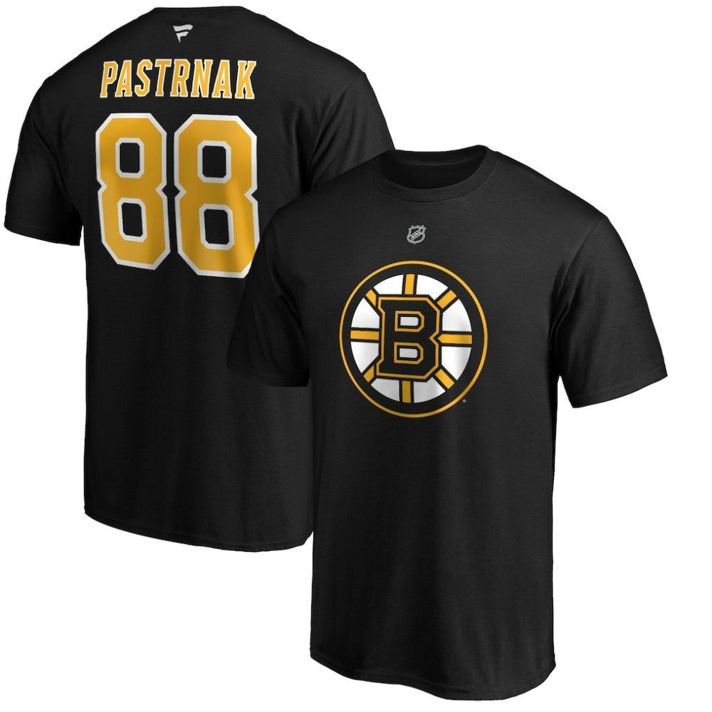 NHL David Pastrnak Boston Bruins Fanatics Authentic Stack Player Name & Number T-Shirt