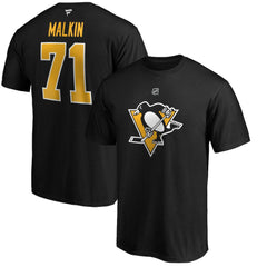 NHL Evgeni Malkin Pittsburgh Penguins Fanatics Authentic Stack Player Name & Number T-Shirt