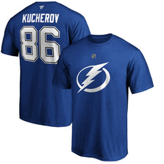 NHL Nikita Kucherov Tampa Bay Lightning Fanatics Authentic Stack Player Name & Number T-Shirt