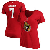 NHL Brady Tkachuk Ottawa Senators Fanatics Women's Authentic Stack Name & Number V-Neck T-Shirt