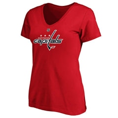 NHL Tom Wilson Washington Capitals Fanatics Women's Authentic Stack Name & Number V-Neck T-Shirt