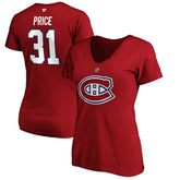 NHL Carey Price Montreal Canadiens Fanatics Women's Authentic Stack Name & Number V-Neck T-Shirt