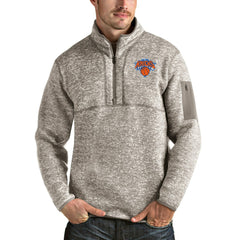 New York Knicks Antigua Fortune Quarter-Zip Pullover Jacket