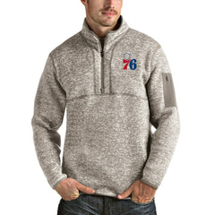 Philadelphia 76ers Antigua Fortune Quarter-Zip Pullover Jacket