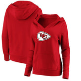 Women's Primary Team Logo V-Neck Pullover Hoodie - Kansas City Chiefs Hoodies