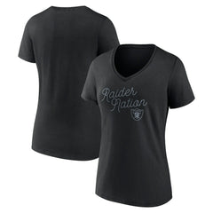 Women's Iconic Script State V-Neck T-Shirt - Las Vegas Raiders T-shirts