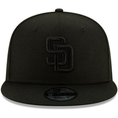 Black San Diego Padres New Era Black on Black 9FIFTY Snapback Adjustable Hat