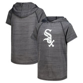 Heathered Black Chicago White Sox Stitches Youth Raglan Short Sleeve Pullover Hoodie