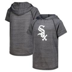 Heathered Black Chicago White Sox Stitches Youth Raglan Short Sleeve Pullover Hoodie