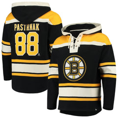 NHL David Pastrnak Boston Bruins '47 Player Lacer Pullover Hoodie