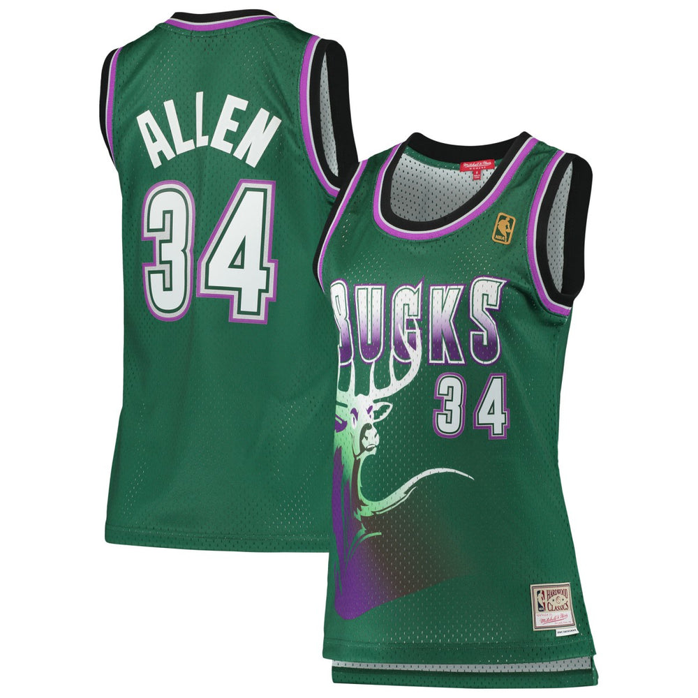 Mitchell & Ness Ray Allen Milwaukee Bucks Women's 1996/97 Hardwood Classics Swingman Jersey