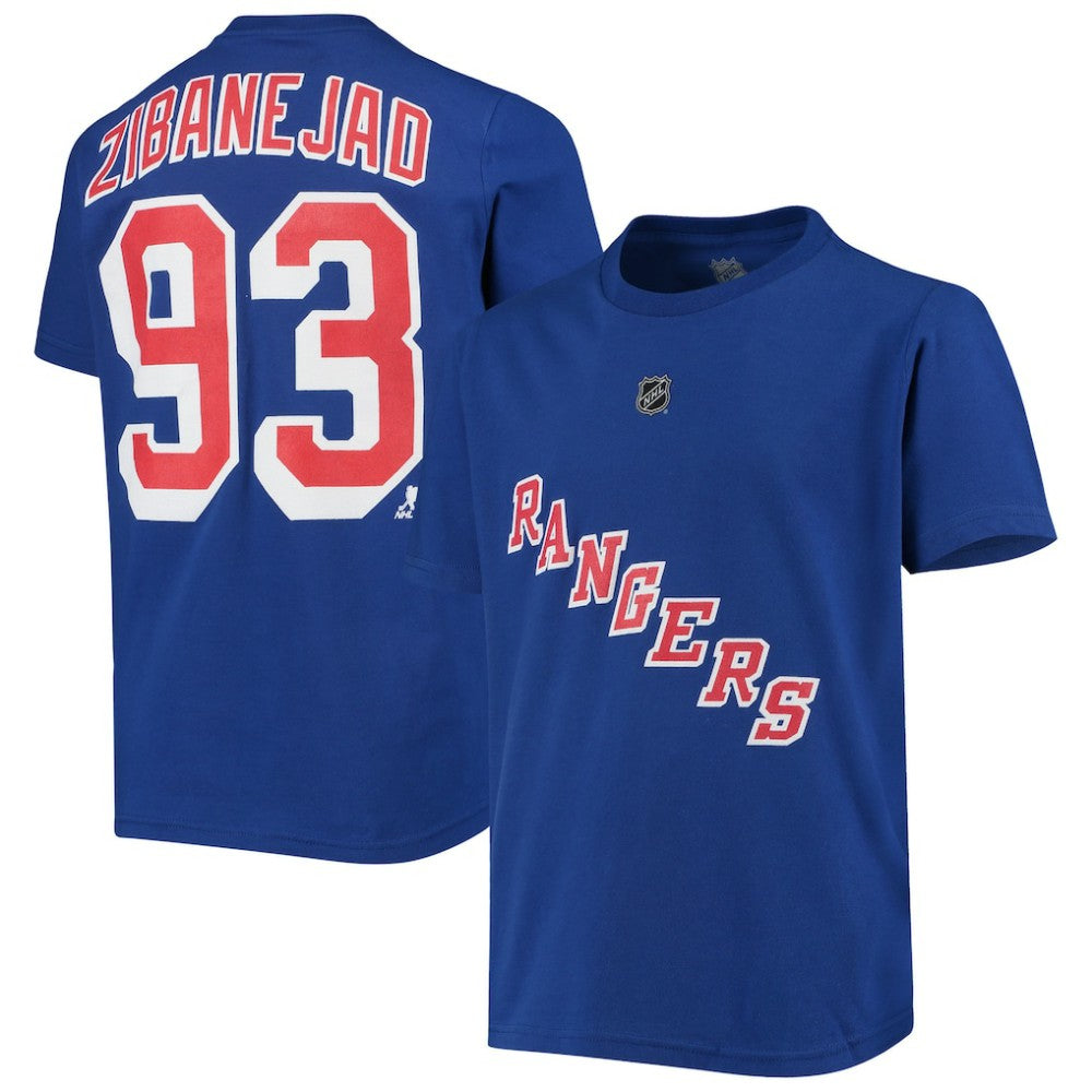 NHL Mika Zibanejad New York Rangers Youth Player Name & Number T-Shirt