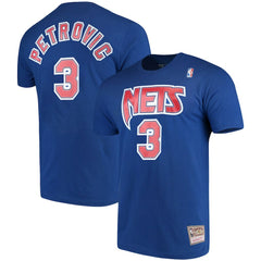 Mitchell & Ness Drazen Petrovic Brooklyn Nets Hardwood Classics Name & Number Player T-Shirt