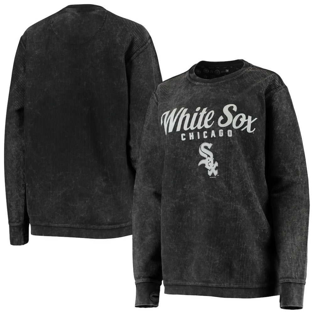 Black Chicago White Sox G-III 4Her by Carl Banks Women's Comfy Cord Pullover Sweatshirt