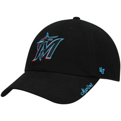 Black Miami Marlins '47 Women's Team Miata Clean Up Adjustable Hat