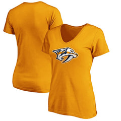 NHL Nashville Predators Fanatics Women's Primary Logo V-Neck T-Shirt
