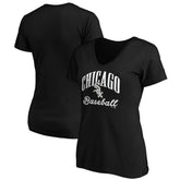 Black Chicago White Sox Fanatics Women's Victory Script V-Neck T-Shirt