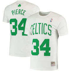 Mitchell & Ness Paul Pierce Boston Celtics Hardwood Classics Stitch Name & Number T-Shirt