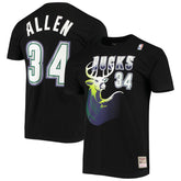 Mitchell & Ness Ray Allen Milwaukee Bucks Hardwood Classics Stitch Name & Number T-Shirt