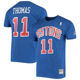 Mitchell & Ness Isiah Thomas Detroit Pistons Hardwood Classics Stitch Name & Number T-Shirt sale