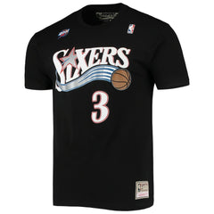 Mitchell & Ness Allen Iverson Philadelphia 76ers Hardwood Classics Stitch Name & Number T-Shirt sale